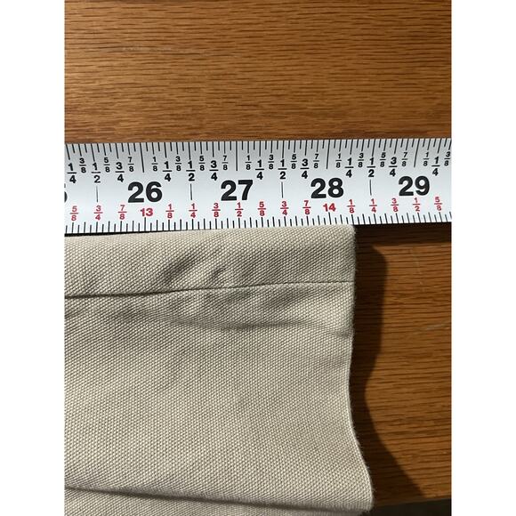 Tory Burch Joss Safari Khaki Pants Blue Cow Leather Sz 10 - Picture 10 of 10